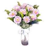 Gorgeous Gerberas with Greens Gypsophilias