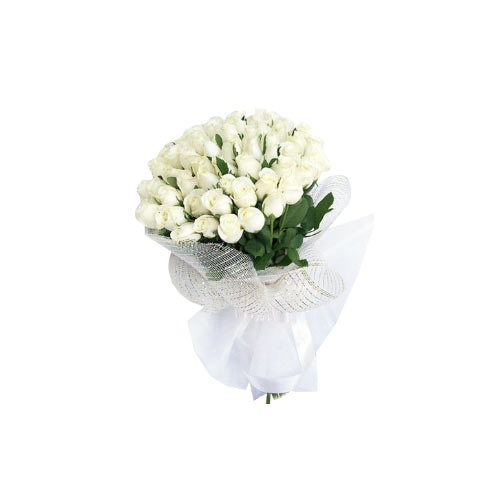 Unique Aspiration 24 White Roses Bunch