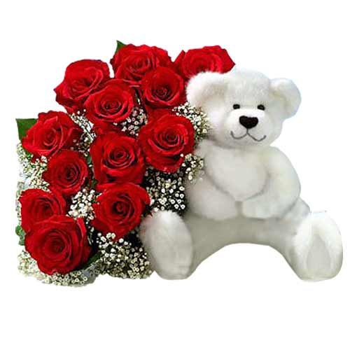 Roses and Benji The Bear