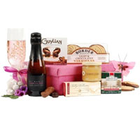 Distinctive Sparkling Wine and Chocolate Gift Basket