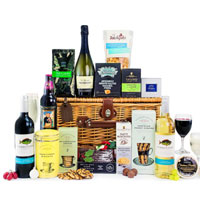 Awe-Inspiring Seasonal Greetings Gift Basket with Wine