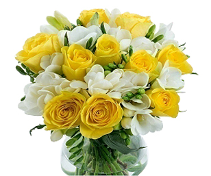 Present this Sophisticated Arrangement of Flowers ......  to leicester