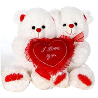 Precious Double Teddy with Beautiful Heart