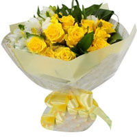 Brilliant Sunshine Bouquet of Yellow Roses